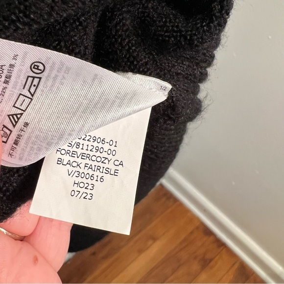 Gap Relaxed Forever Cozy Fair Isle Sweater Black White L - Picture 12 of 12